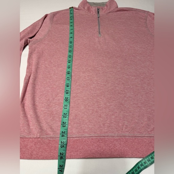 Johnnie-O Pink Knit Zip Up Sweater with High Collar - Picture 3 of 7